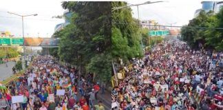 इंदौर में बेरोजगारी के खिलाफ हजारों छात्रों का पैदल मार्च