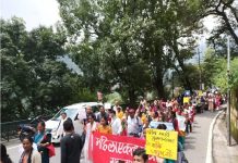 जल जंगल जमीन बचाने के नारे के साथ नैनीताल में हुआ विशाल प्रदर्शन