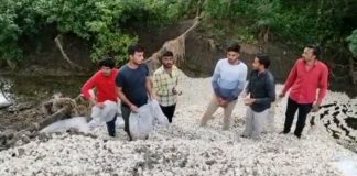 इंदौर में किसान ने 70 कट्टे लहसुन नाले में बहाया