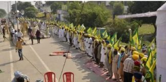 संगरूर में मुख्यमंत्री मान के घर के सामने किसानों व मजदूरों का धरना जारी