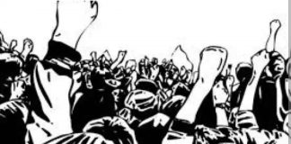 17 सूत्री माँगों को लेकर मनरेगा कर्मियों का प्रदर्शन