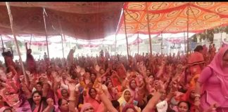 राजस्थान के जालौर में आंगनबाड़ी कार्यकर्ताओं का प्रदर्शन