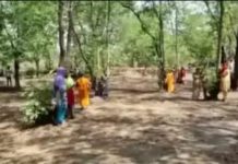 कोयला खदान विस्तारीकरण के लिए पेड़ों की कटाई के विरोध में ग्रामीणों का प्रदर्शन