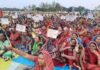 खिरियाबाग की महिलाओं ने प्रधानमंत्री व मुख्यमंत्री को राखी भेजकर लगाई गुहार, जमीन न छीनी जाए