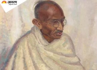 महात्मा गांधी की एक दुलर्भ पेटिंग हुई ऑनलाइन नीलाम