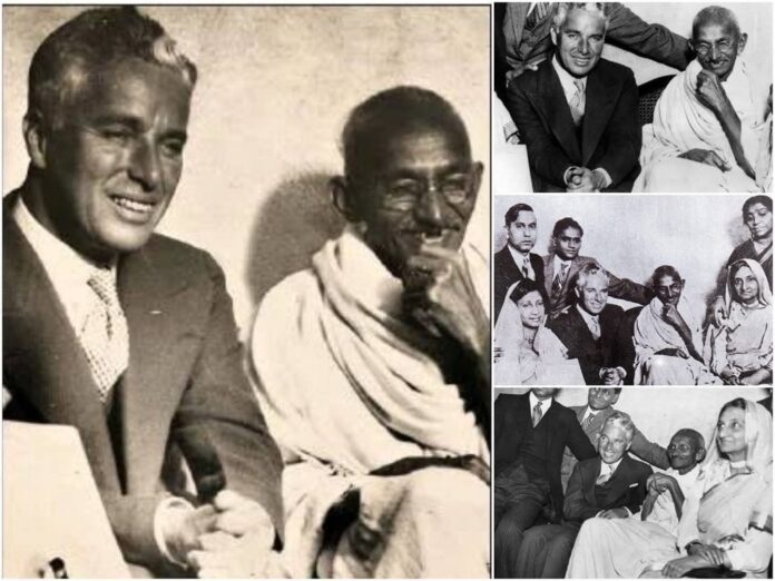 Charlie Chaplin met Mahatma Gandhi