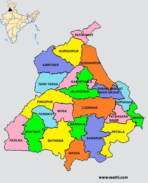 Punjab map Punjab map