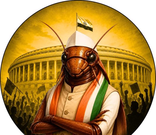 मेरा काक्रोच जनता पार्टी के बारे में कुछ भिन्न मत है – शंभू नाथ Cockroach Janata Party.